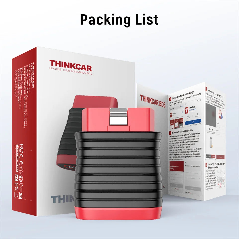 Thinkcar BD6 OBD2 Bluetooth Scanner – Full System Diagnostic | 5 Resets | Lifetime Free