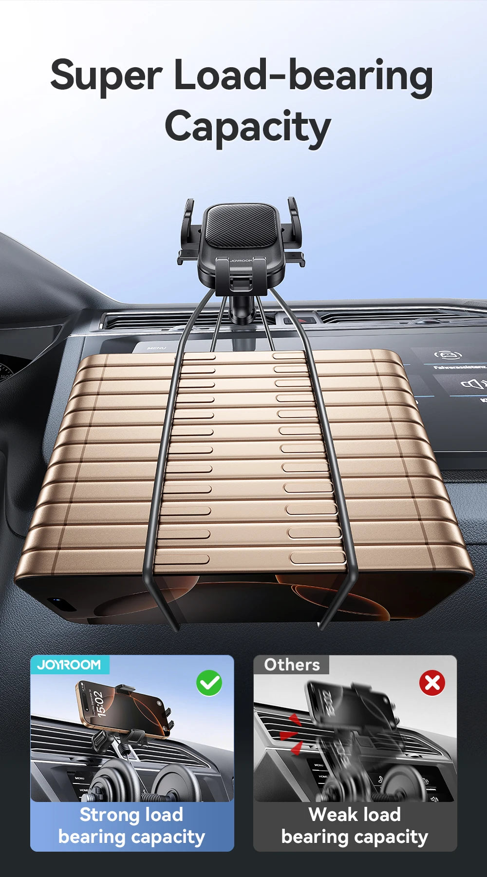 Joyroom 360° Car Phone Mount – Air Vent Holder | One-Hand Operation | Fits 4.7–6.9" Phones