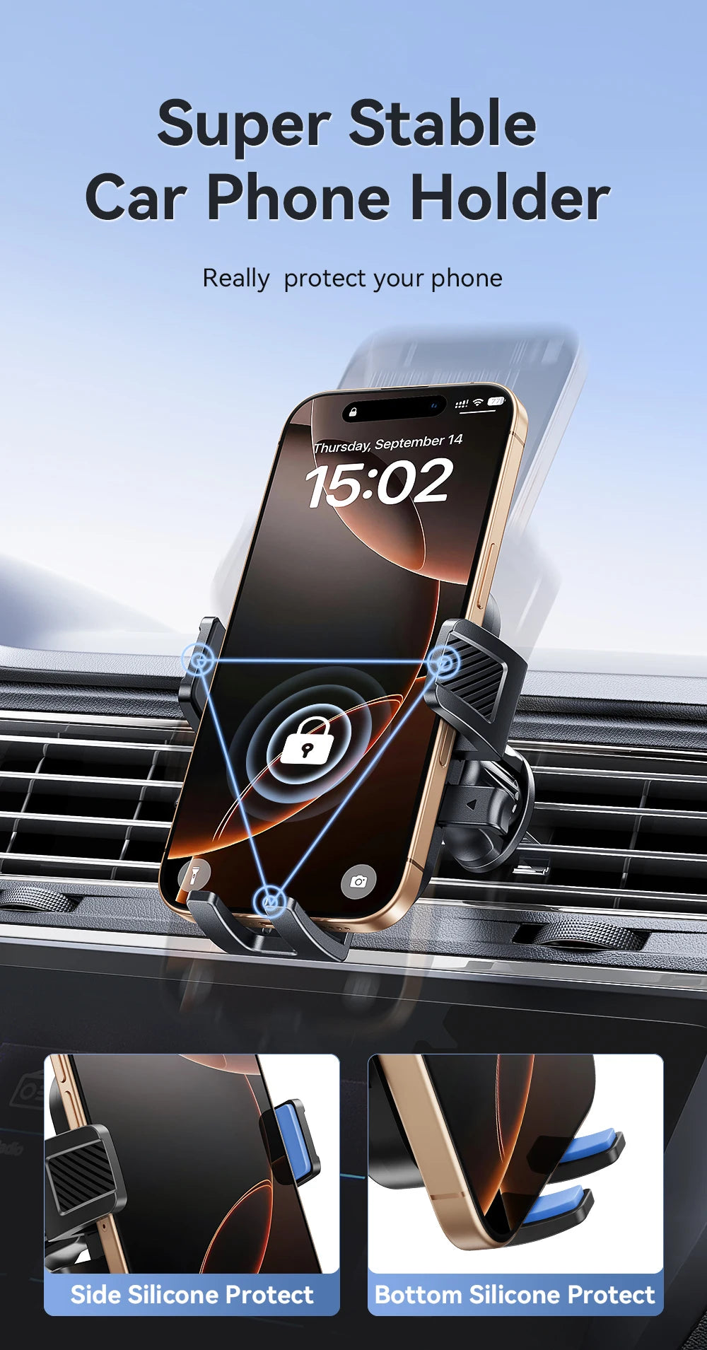 Joyroom 360° Car Phone Mount – Air Vent Holder | One-Hand Operation | Fits 4.7–6.9" Phones