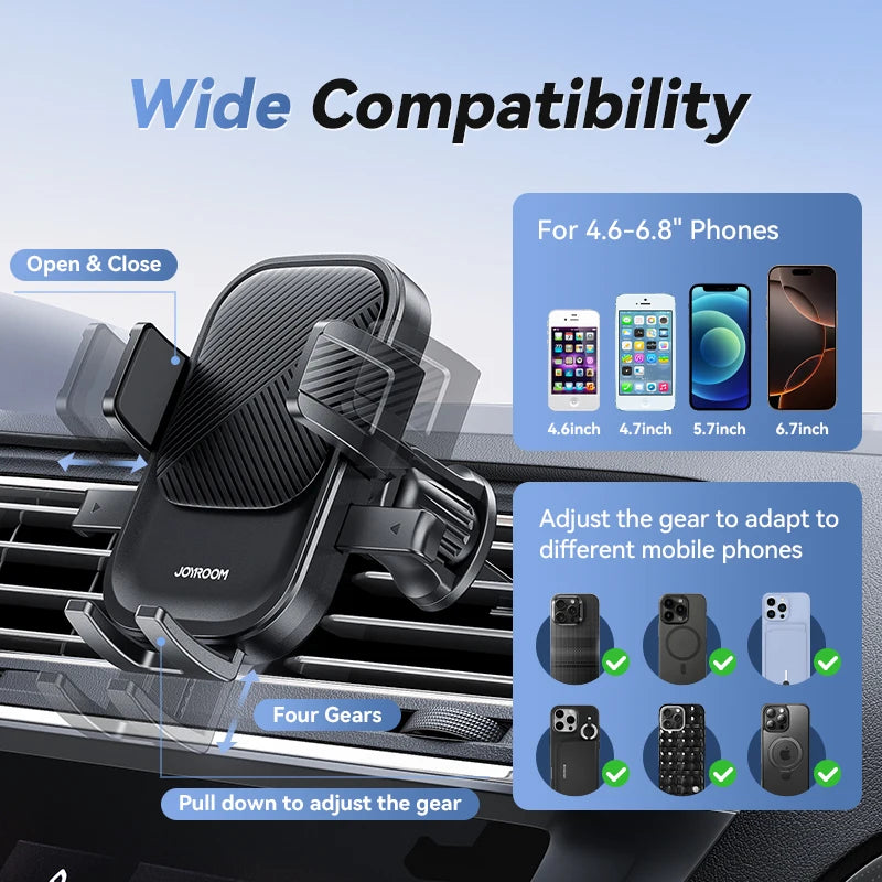 Joyroom 360° Car Phone Mount – Air Vent Holder | One-Hand Operation | Fits 4.7–6.9" Phones