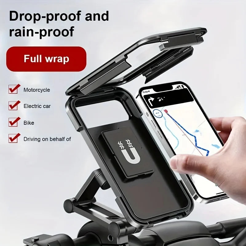 Universal Waterproof Motorcycle Bike Mobile Phone Holder 360° Swivel Adjustable Support for Bicycle GPS Compatible