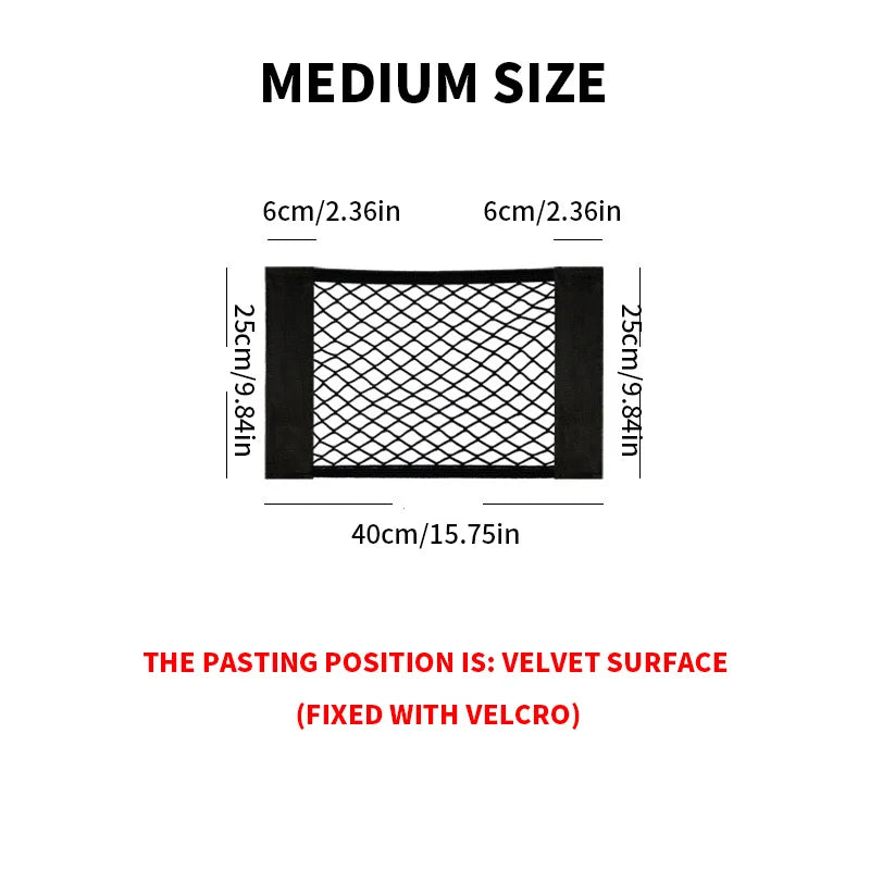 Car Elastic Mesh Storage Net – Universal Seat Back & Trunk Organizer