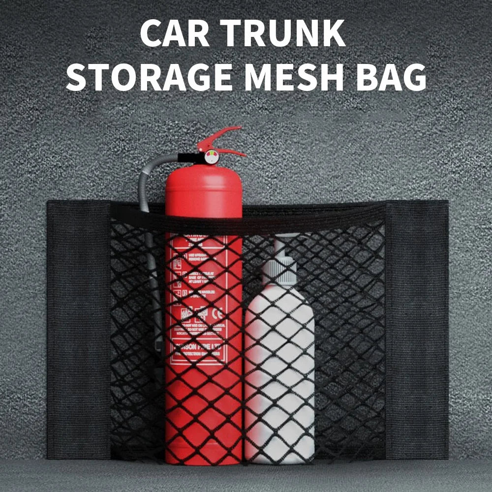 Car Elastic Mesh Storage Net – Universal Seat Back & Trunk Organizer