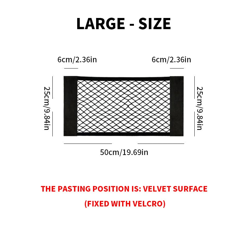 Car Elastic Mesh Storage Net – Universal Seat Back & Trunk Organizer