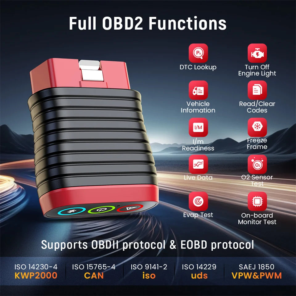 Thinkcar BD6 OBD2 Bluetooth Scanner – Full System Diagnostic | 5 Resets | Lifetime Free