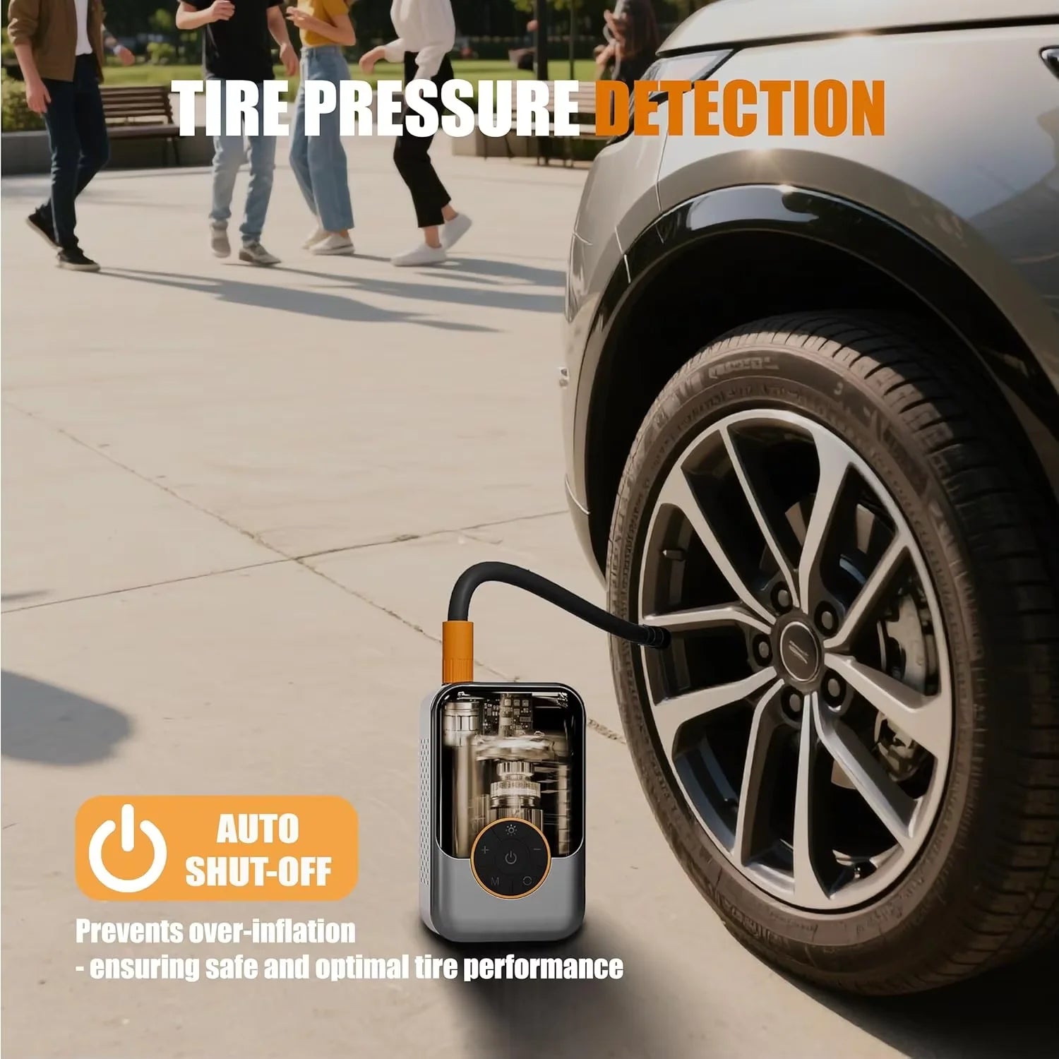Portable Air Pump Wireless Car Tire Inflator Electric Air Compressor LCD Display Air Injector for Bike Car Motorcycle Tyre Ball