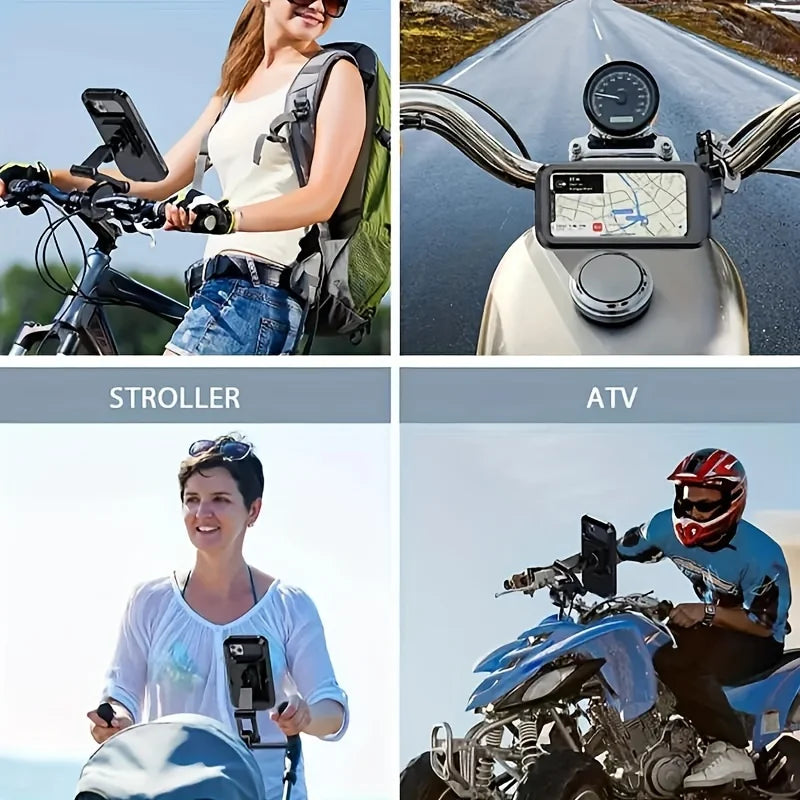 Universal Waterproof Motorcycle Bike Mobile Phone Holder 360° Swivel Adjustable Support for Bicycle GPS Compatible