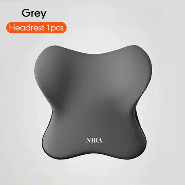 Memory Foam Car Neck Pillow & Lumbar Support Cushion – Driver Comfort Set