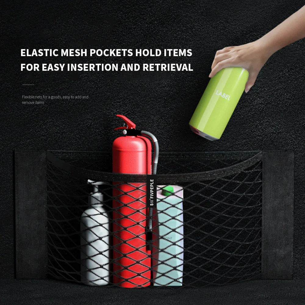 Car Elastic Mesh Storage Net – Universal Seat Back & Trunk Organizer