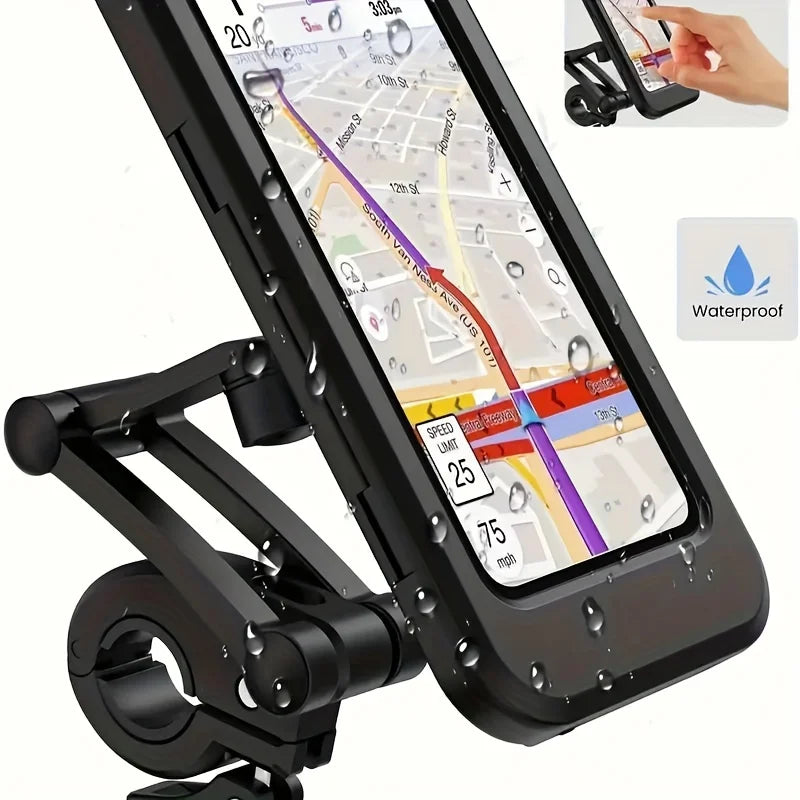 Universal Waterproof Motorcycle Bike Mobile Phone Holder 360° Swivel Adjustable Support for Bicycle GPS Compatible