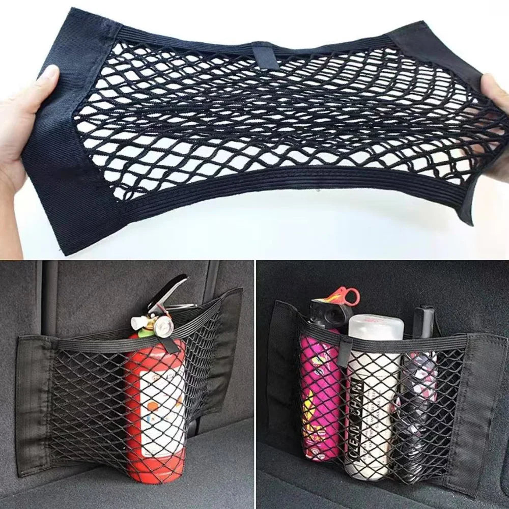 Car Elastic Mesh Storage Net – Universal Seat Back & Trunk Organizer