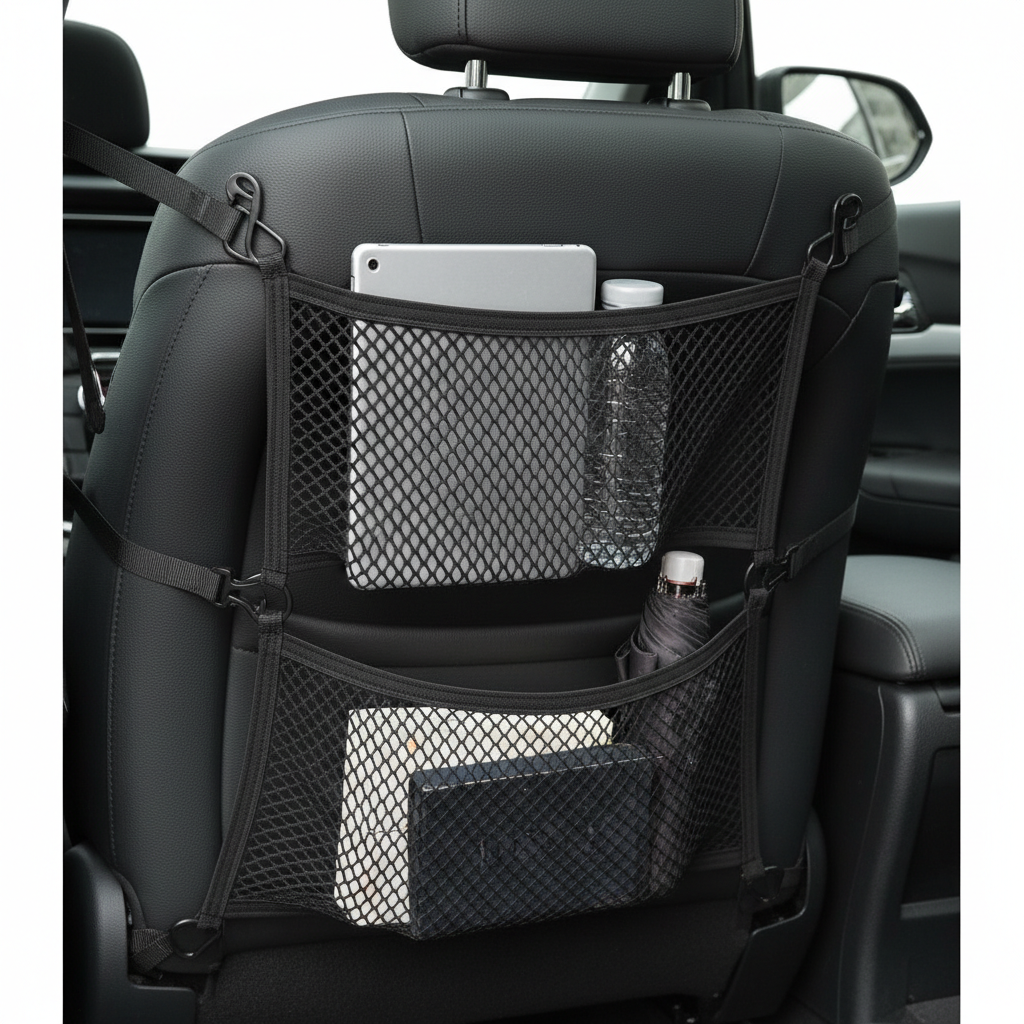 Car elastic mesh storage net organizer