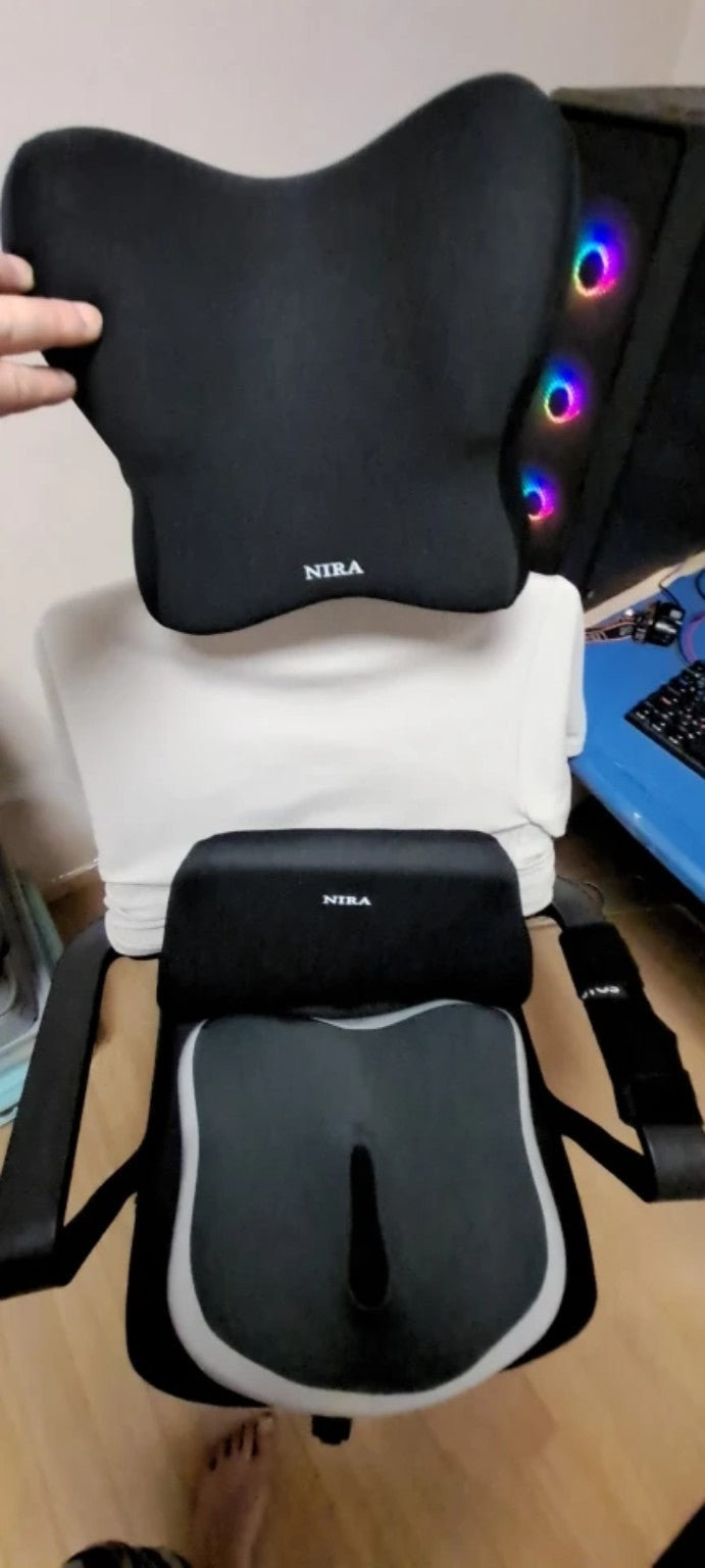NIRA neck and lumbar support set real product photo