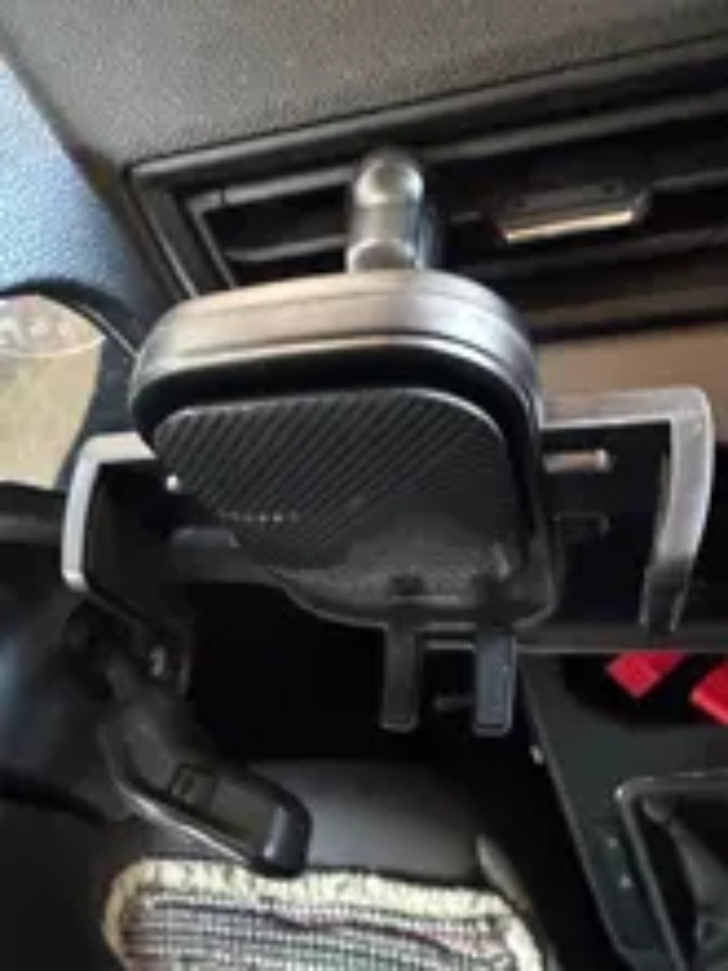 NIRA neck support installed in a vehicle