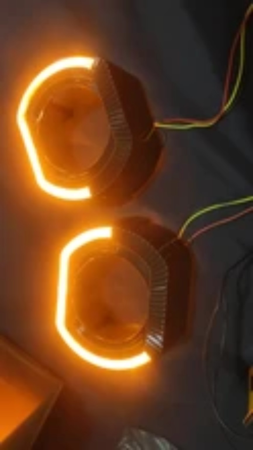 Real Angel Eyes projector shrouds illuminated amber