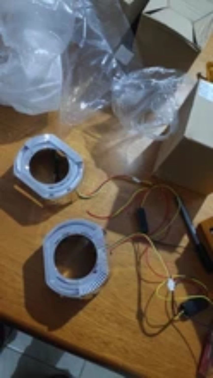 Real Angel Eyes projector shrouds with wiring