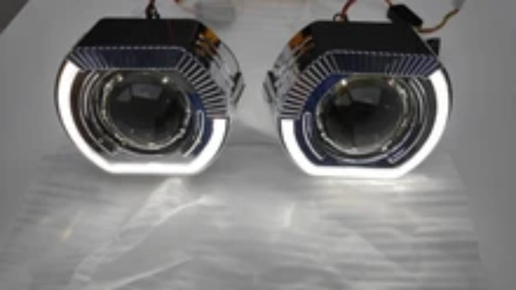 Real Angel Eyes projector shrouds illuminated white