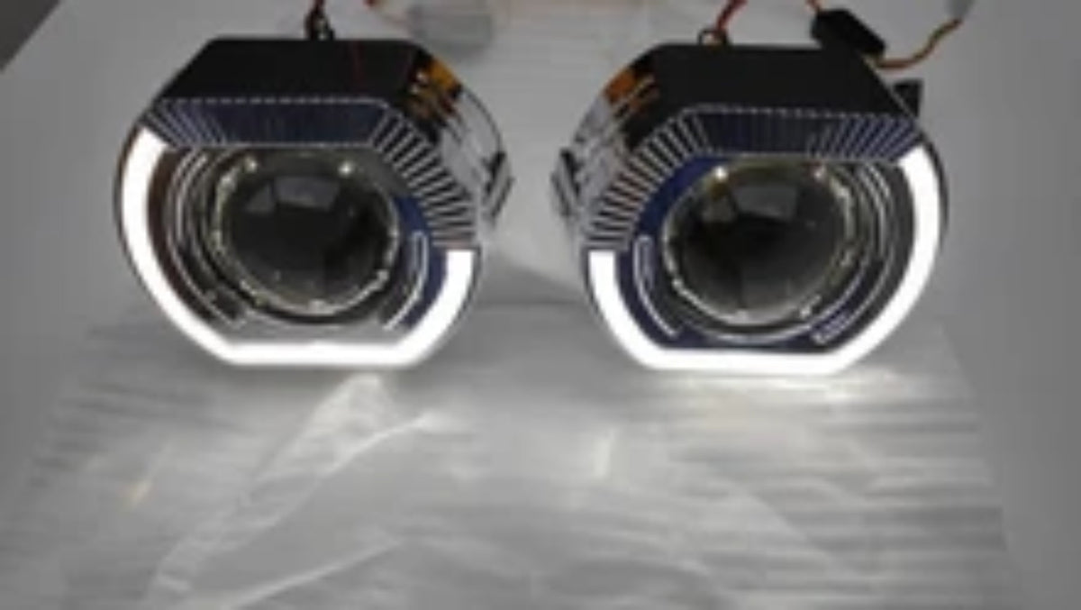 Real Angel Eyes projector shrouds illuminated white