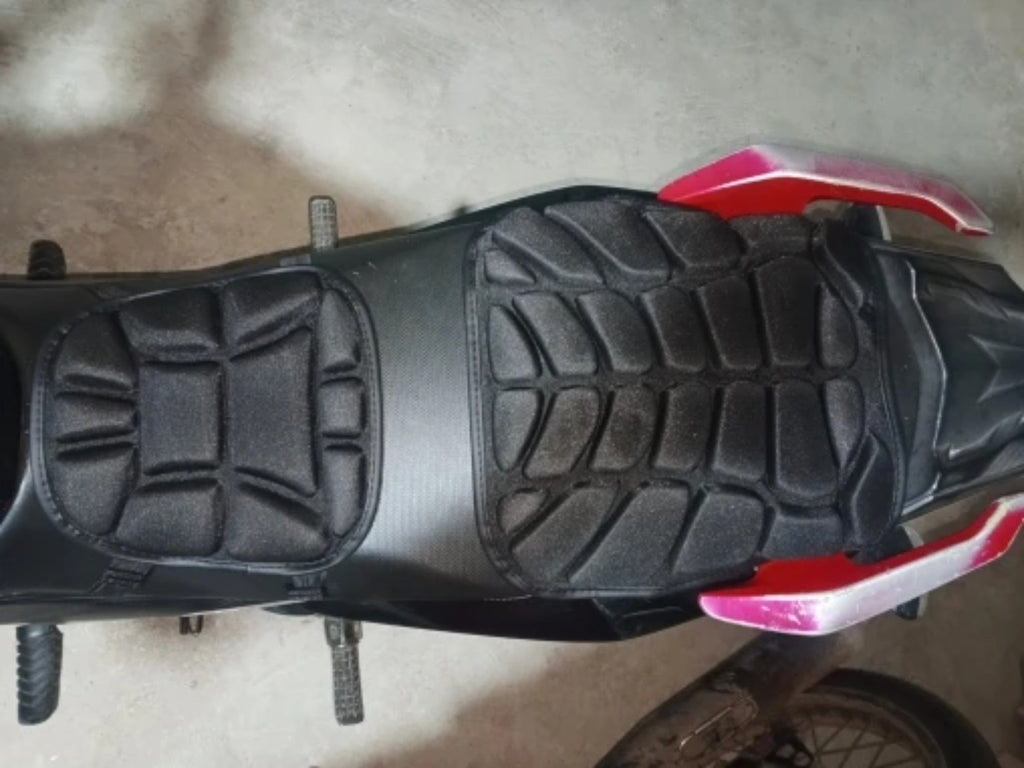 Motorcycle gel seat cushions installed on motorcycle – real customer photo