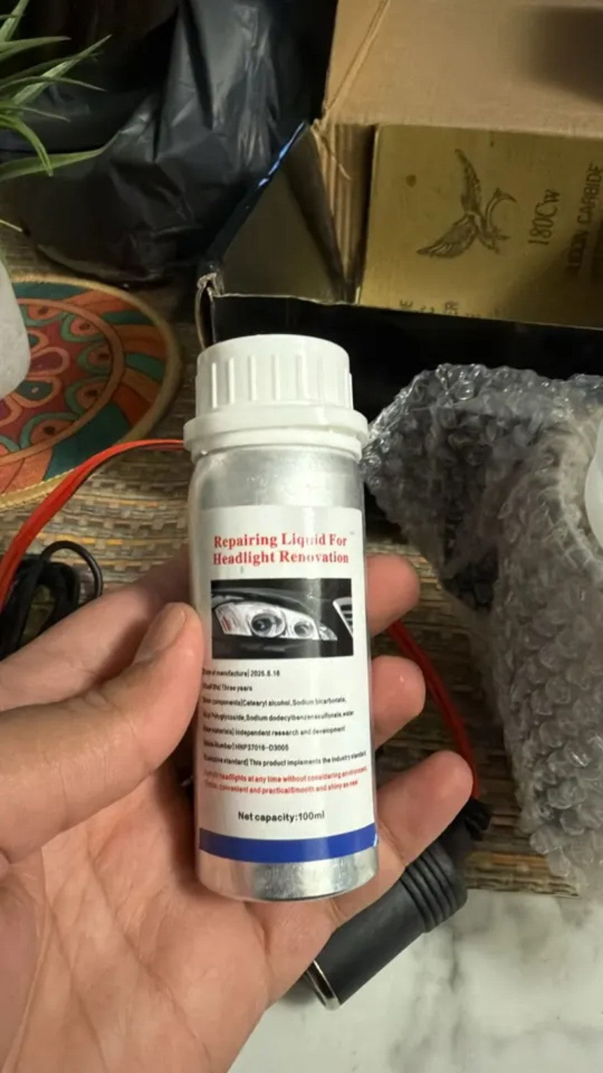 RivoMoto Headlight Restoration Kit – real restoration liquid photo