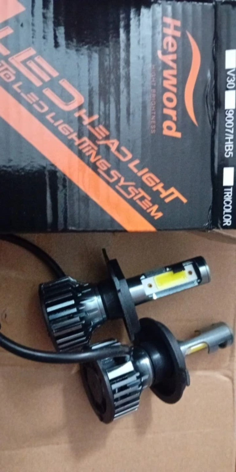 RivoMoto LED headlight bulb set and packaging