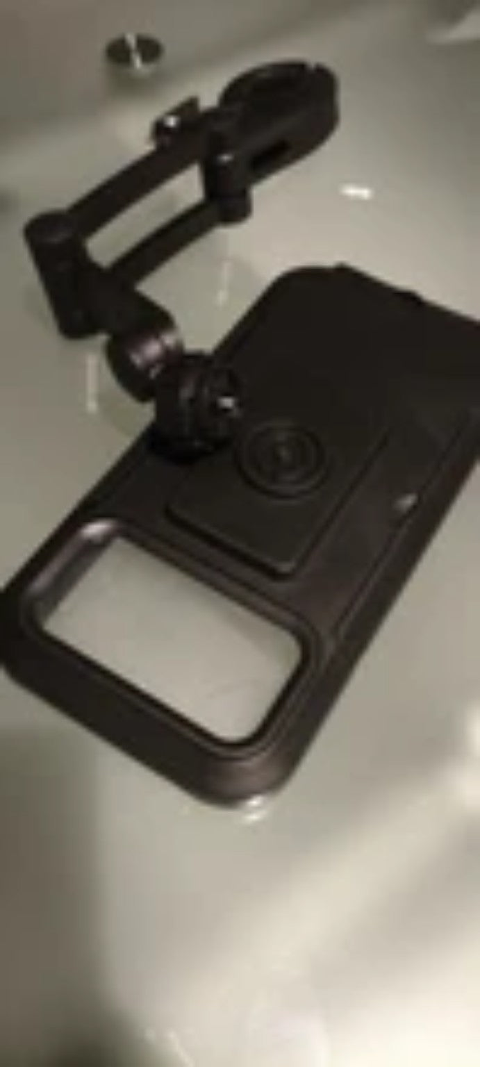Waterproof motorcycle phone holder assembly and mounting arm