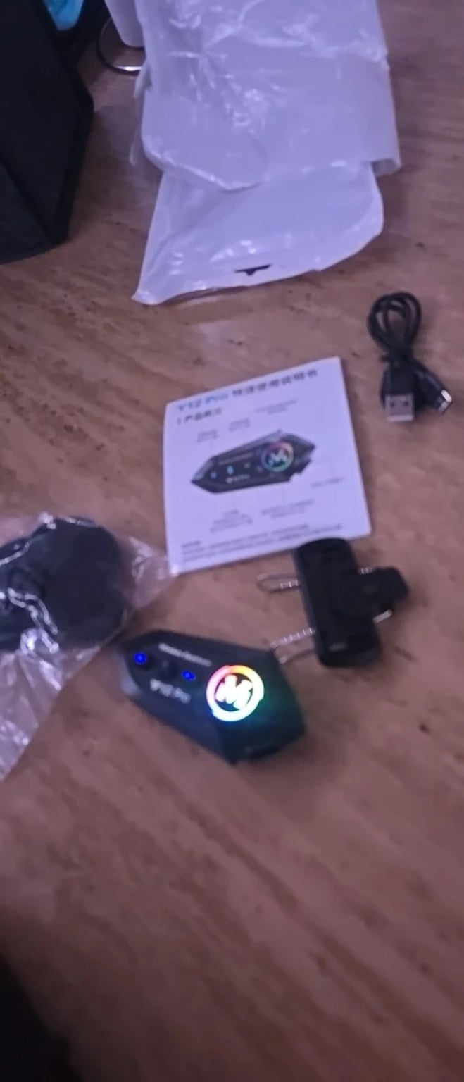 Y12 Pro motorcycle Bluetooth intercom real product photo